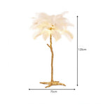 LIVARA 1.2m Feather Palm Tree Floor Lamp with 3-Colour Lighting for Living Room Bedroom - White