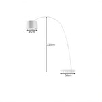 LIVARA Large Arc Floor Lamp with 45cm Shade Warm Light for Living Room Reading Corner - White