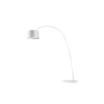 LIVARA Large Arc Floor Lamp with 45cm Shade Warm Light for Living Room Reading Corner - White