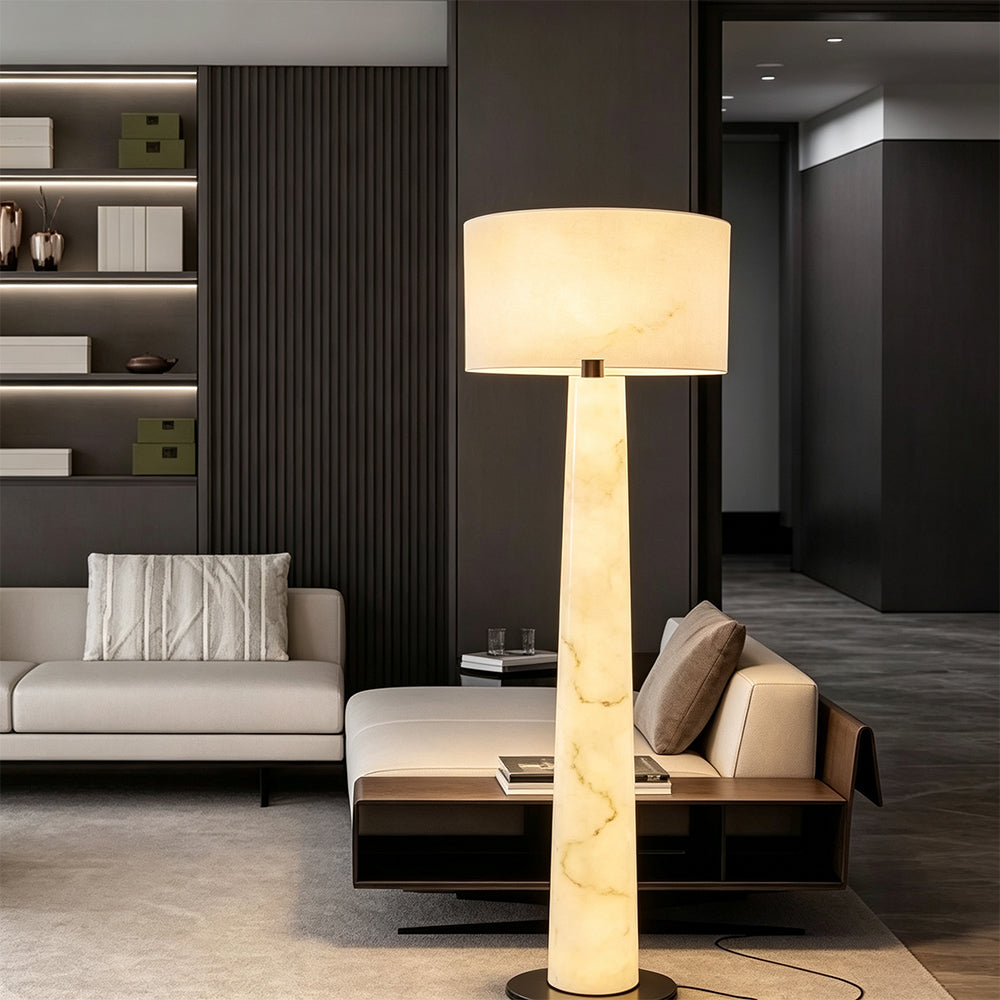 LIVARA Premium 45cm x 163cm LED Floor Lamp with 3-Colour Lighting for Living Room Bedroom - Cream & Black