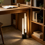 LIVARA Premium 3-Light Marble-Look LED Floor Lamp Warm Light for Living Room Bedroom - Pearl Black & White