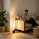 LIVARA Premium 3-Light Marble-Look LED Floor Lamp Warm Light for Living Room Bedroom - Pearl Black & White