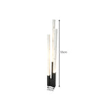 LIVARA Premium 3-Light Marble-Look LED Floor Lamp Warm Light for Living Room Bedroom - Pearl Black & White
