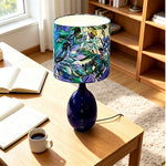 LIVARA Sea Bloom Rechargeable Ceramic Table Lamp with Touch Control & 3-Level Dimming for Bedroom - Blue