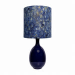 LIVARA Blue & Gold Rechargeable Ceramic Table Lamp with Touch Control & 3-Level Dimming for Bedroom - Navy Blue