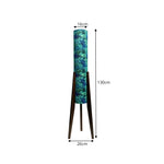 LIVARA Vintage Floral Fabric Shade Tripod Floor Lamp for Living Room Bedroom - Teal & Black Walnut