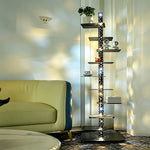 LIVARA 160cm Tree-Style Display Shelf Floor Lamp with Ambient Lighting for Living Room Bedroom - High Configuration Black