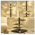 LIVARA 160cm Tree-Style Display Shelf Floor Lamp with Ambient Lighting for Living Room Bedroom - High Configuration Black