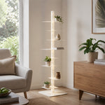LIVARA 160cm Tree-Style Display Shelf Floor Lamp with Ambient Lighting for Living Room Bedroom - High Configuration White
