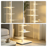 LIVARA 160cm Tree-Style Display Shelf Floor Lamp with Ambient Lighting for Living Room Bedroom - High Configuration White