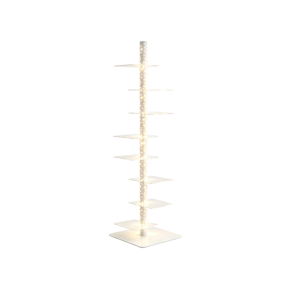 LIVARA 160cm Tree-Style Display Shelf Floor Lamp with Ambient Lighting for Living Room Bedroom - High Configuration White