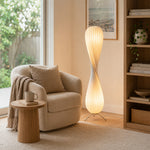 LIVARA Twisted Sculptural Floor Lamp with Soft Ambient Lighting for Living Room Bedroom - Warm White