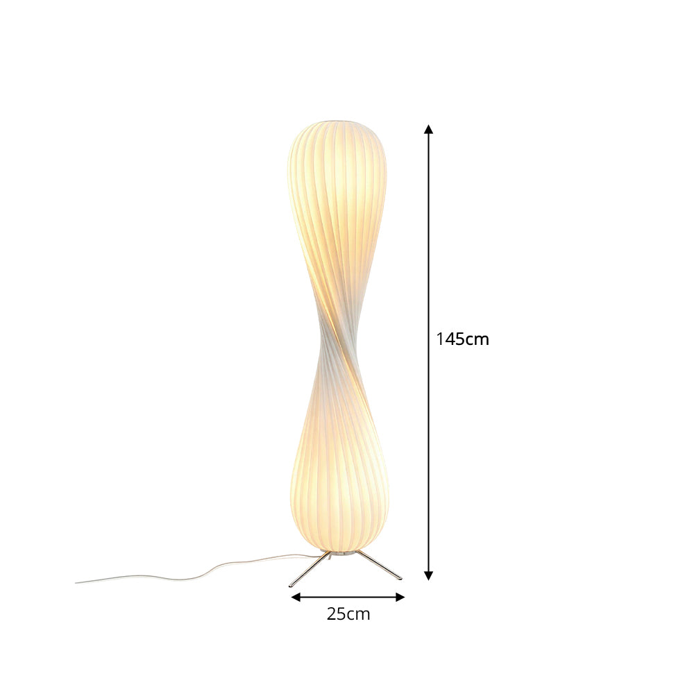 LIVARA Twisted Sculptural Floor Lamp with Soft Ambient Lighting for Living Room Bedroom - Warm White