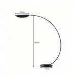LIVARA Modern Arc Floor Lamp with Curved Arm and Adjustable Dome Shade for Living Room Bedroom - Black