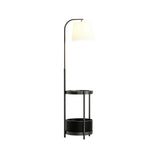 LIVARA Modern Floor Lamp with Adjustable Reading Arm and Fabric Shade for Living Room Bedroom - Black