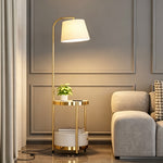 LIVARA Modern Floor Lamp with Adjustable Reading Arm and Fabric Shade for Living Room Bedroom - Black（副本）