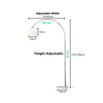 LIVARA Modern Arc Floor Lamp with Adjustable Dome Shade and Marble Base for Living Room Reading Area - White