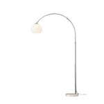 LIVARA Modern Arc Floor Lamp with Adjustable Dome Shade and Marble Base for Living Room Reading Area - White