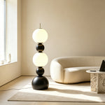 LIVARA Sculptural Globe Floor Lamp with Full Spectrum Eye-Care Lighting for Living Room Bedroom - Premium Black & White