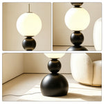 LIVARA Sculptural Globe Floor Lamp with Full Spectrum Eye-Care Lighting for Living Room Bedroom - Premium Black & White