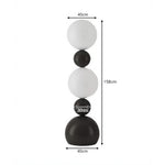 LIVARA Sculptural Globe Floor Lamp with Full Spectrum Eye-Care Lighting for Living Room Bedroom - Premium Black & White