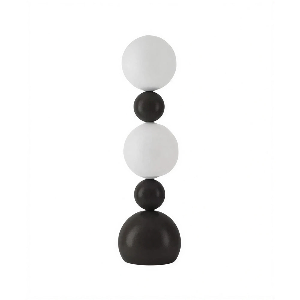 LIVARA Sculptural Globe Floor Lamp with Full Spectrum Eye-Care Lighting for Living Room Bedroom - Premium Black & White
