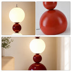 LIVARA Sculptural Globe Floor Lamp with Full Spectrum Eye-Care Lighting for Living Room Bedroom - Red & White