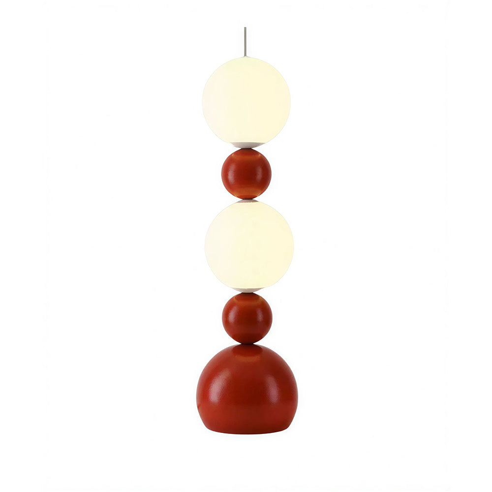 LIVARA Sculptural Globe Floor Lamp with Full Spectrum Eye-Care Lighting for Living Room Bedroom - Red & White