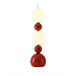 LIVARA Sculptural Globe Floor Lamp with Full Spectrum Eye-Care Lighting for Living Room Bedroom - Red & White
