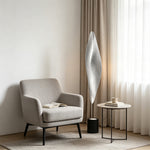 LIVARA Sculptural 3D Mesh LED Table Lamp with Floating Leaf Design for Living Room Bedroom - Silver & Black