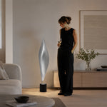 LIVARA Sculptural 3D Mesh LED Table Lamp with Floating Leaf Design for Living Room Bedroom - Silver & Black