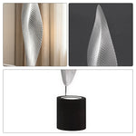 LIVARA Sculptural 3D Mesh LED Table Lamp with Floating Leaf Design for Living Room Bedroom - Silver & Black