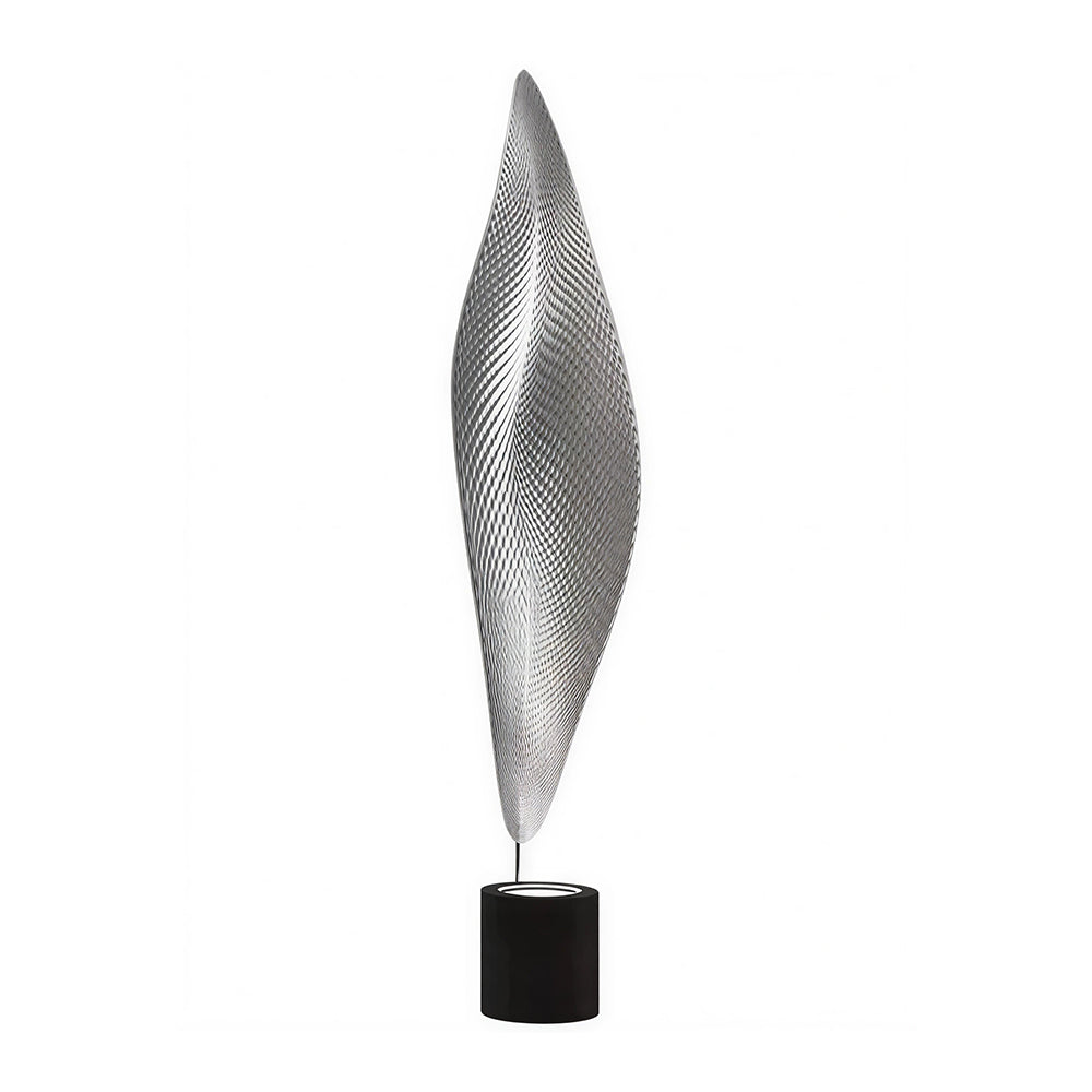 LIVARA Sculptural 3D Mesh LED Table Lamp with Floating Leaf Design for Living Room Bedroom - Silver & Black