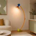 LIVARA Playful Arc Floor Lamp with Geometric Shade for Kids Room Bedroom Reading Area - Multicolour