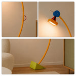 LIVARA Playful Arc Floor Lamp with Geometric Shade for Kids Room Bedroom Reading Area - Multicolour