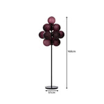 LIVARA Modern Bubble Cluster Floor Lamp with Sculptural Globe Shades for Living Room Bedroom - Burgundy & Black