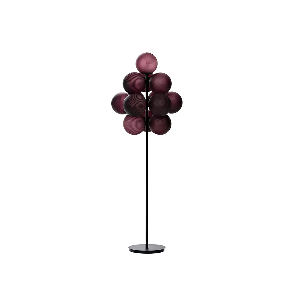 LIVARA Modern Bubble Cluster Floor Lamp with Sculptural Globe Shades for Living Room Bedroom - Burgundy & Black