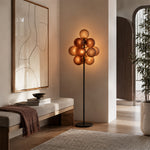 LIVARA Modern Bubble Cluster Floor Lamp with Sculptural Globe Shades for Living Room Bedroom - Grey