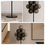 LIVARA Modern Bubble Cluster Floor Lamp with Sculptural Globe Shades for Living Room Bedroom - Grey