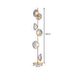 LIVARA Modern Floral Glass Floor Lamp with Sculptural Petal Shades for Living Room Bedroom - Gold & Smoke Grey