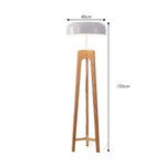 LIVARA Mid-Century Solid Wood Tripod Floor Lamp with Dome Shade for Living Room Bedroom - Walnut & White