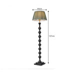 LIVARA Sculptural Beaded Floor Lamp with Pleated Fabric Shade for Living Room Bedroom - Black & Dark Green