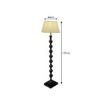 LIVARA Sculptural Beaded Floor Lamp with Pleated Fabric Shade for Living Room Bedroom - Black & White