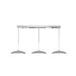 LIVARA Modern 3 Light Linear Pendant with Disc Shades for Dining Room Kitchen Island - Chrome