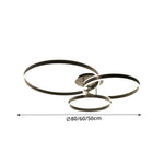 LIVARA Modern 3 Ring LED Flush Mount Ceiling Light for Living Room Bedroom - Black & White