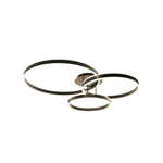 LIVARA Modern 3 Ring LED Flush Mount Ceiling Light for Living Room Bedroom - Black & White
