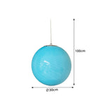 LIVARA 30cm Globe Pendant Light with E27 Fitting for Dining Room Bedroom - Blue