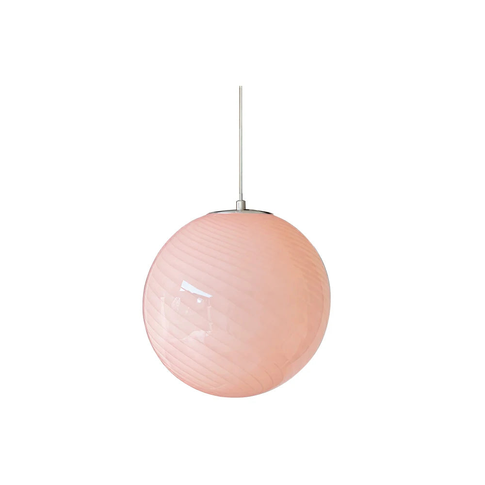 LIVARA 30cm Globe Pendant Light with E27 Fitting for Dining Room Bedroom - Pink