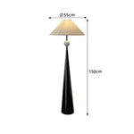 LIVARA Modern Cone Floor Lamp with Fabric Shade for Living Room Bedroom - Black & Cream