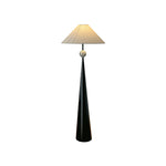 LIVARA Modern Cone Floor Lamp with Fabric Shade for Living Room Bedroom - Black & Cream